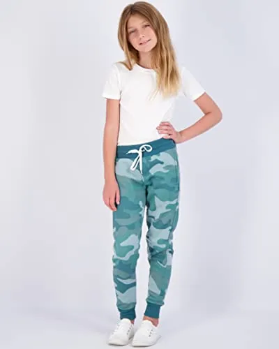 3 Pack:Girls Fleece Joggers Soft Athletic Track Warmup Casual Sweatpants Clothes Little Sports Pajama Kids Clothing Youth Children Sweats Big Teen Running Elastic Pants Basketball-Set 5, L (14)