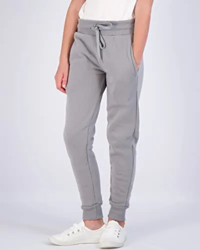 3 Pack:Girls Fleece Joggers Soft Athletic Track Warmup Casual Sweatpants Clothes Little Sports Pajama Kids Clothing Youth Children Sweats Big Teen Running Elastic Pants Basketball-Set 5, L (14)
