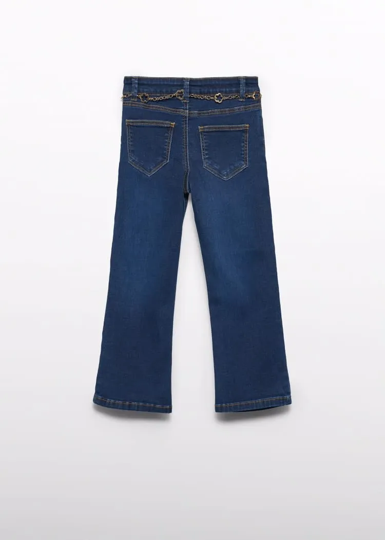 Abel & Lula Flared Jeans with Chain Belt