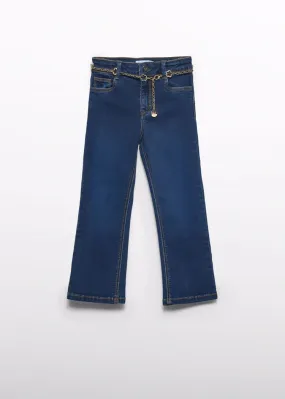 Abel & Lula Flared Jeans with Chain Belt