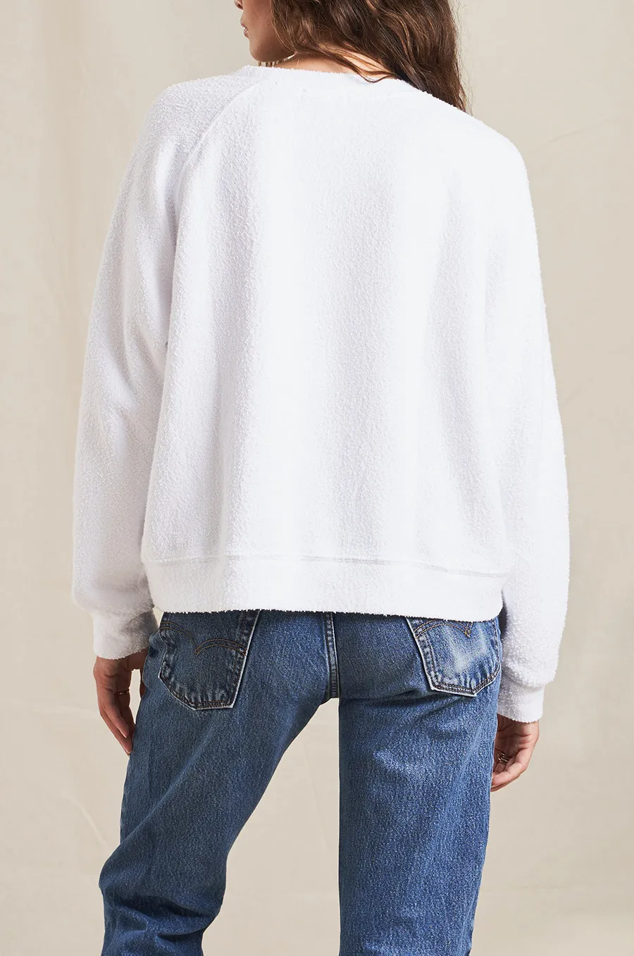 BRENTWOOD SWEATSHIRT IN WHITE BOUCLÉ