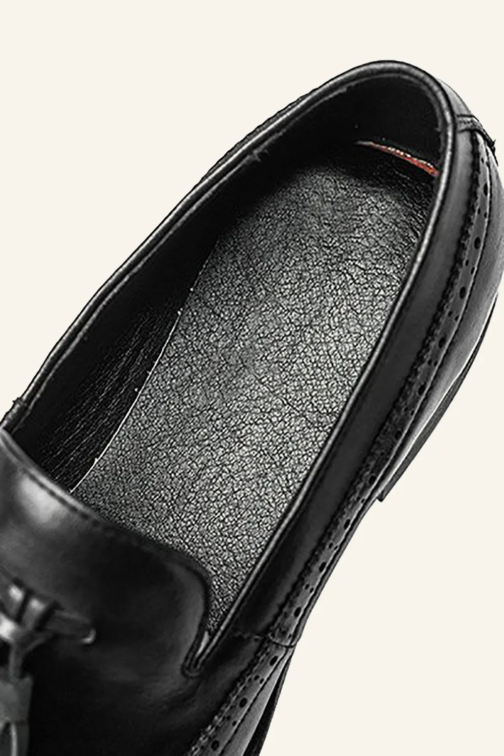 Brown PU Leather Slip On Men's Shoes With tassel