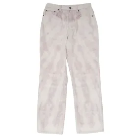 Chlo Wasted High Rise Straight Leg White Purple Tie Dye Denim Jeans