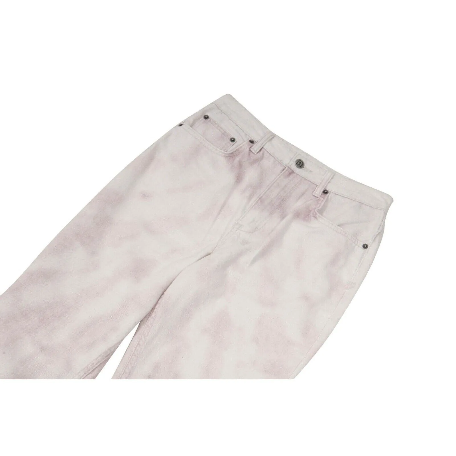 Chlo Wasted High Rise Straight Leg White Purple Tie Dye Denim Jeans