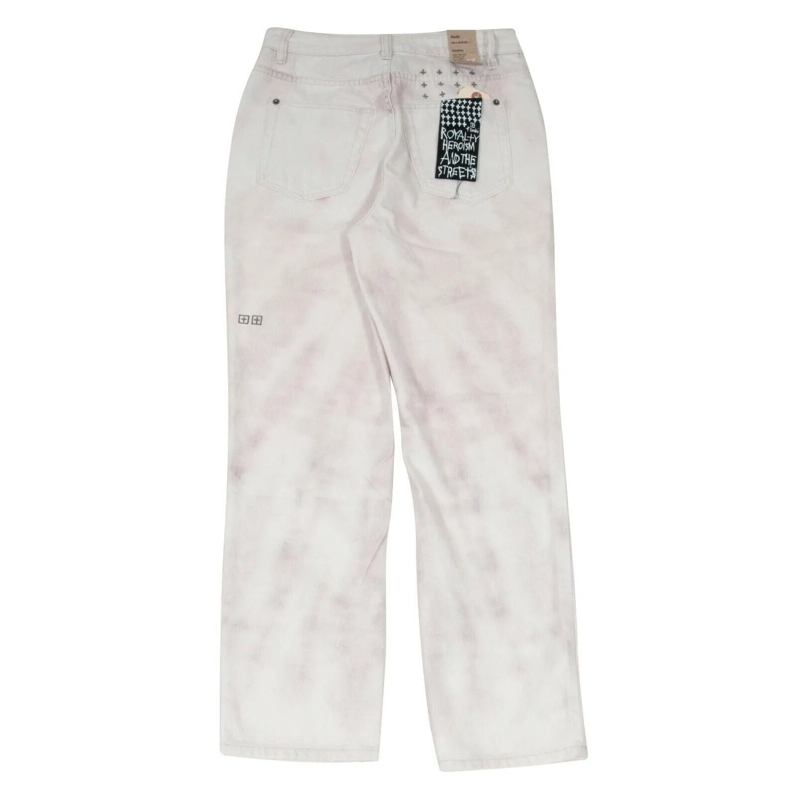 Chlo Wasted High Rise Straight Leg White Purple Tie Dye Denim Jeans
