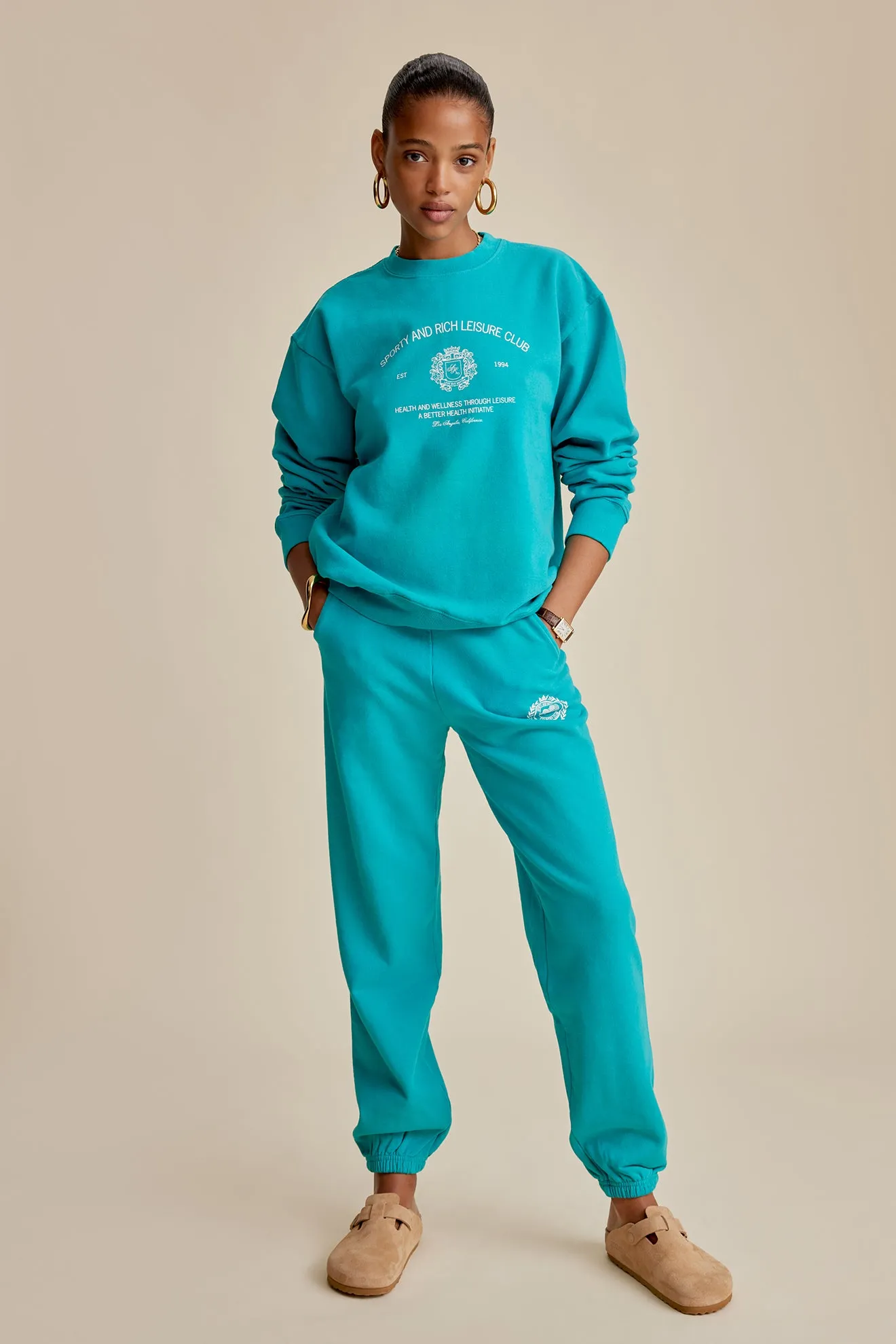 Crest Sweatpant - Teal