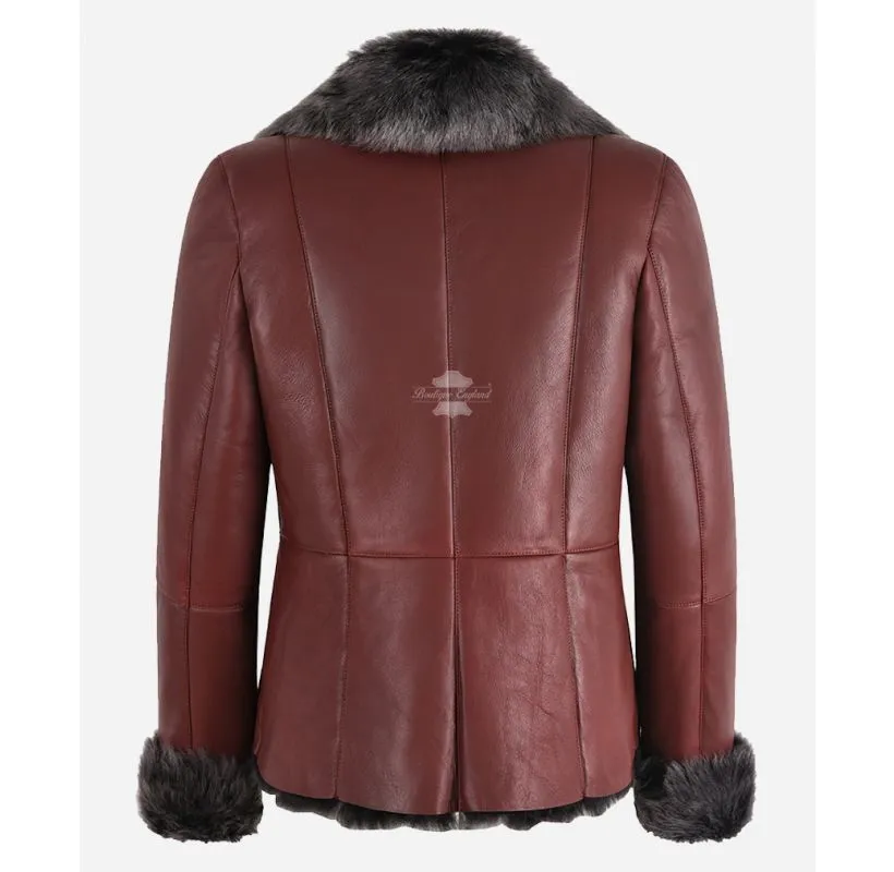 ELSIE TOSCANA SHEEPSKIN JACKET WITH NATURAL Toscana Fur WINTER JACKET