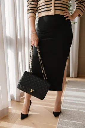 Essentials Side Slit Midi Skirt