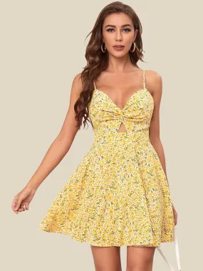 Floral Flare Party Mini Dress