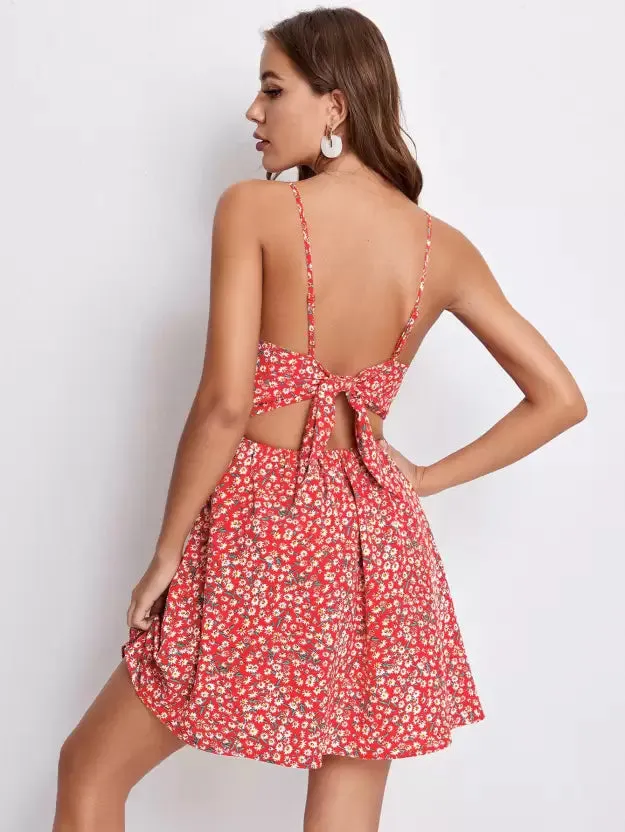 Floral Flare Party Mini Dress