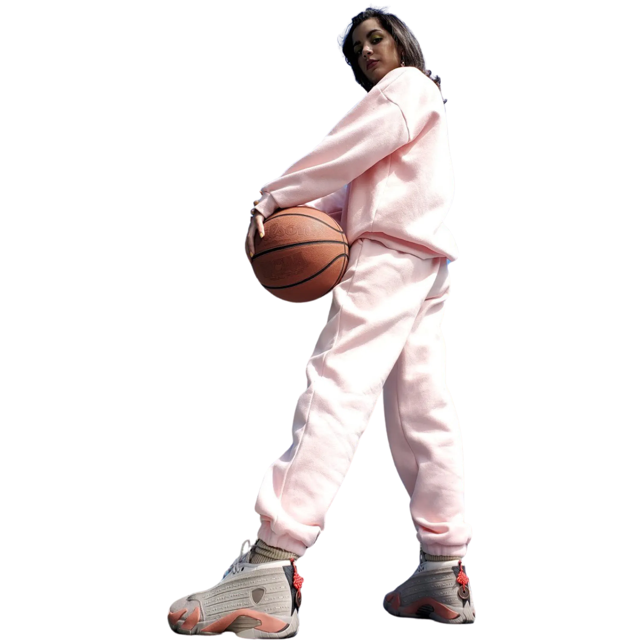 GELAREH MIZRAHI PINK LOGO SWEATPANTS