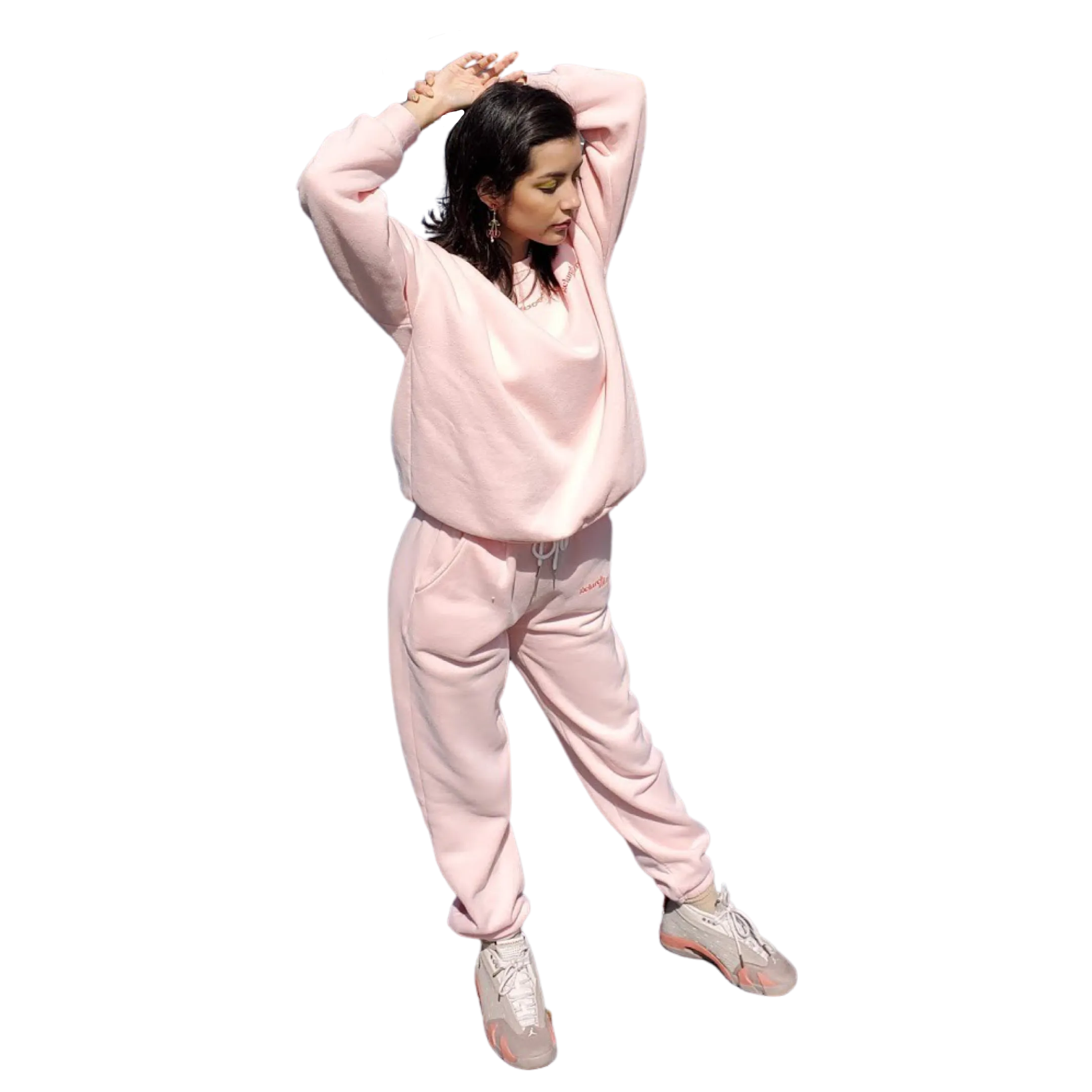 GELAREH MIZRAHI PINK LOGO SWEATPANTS