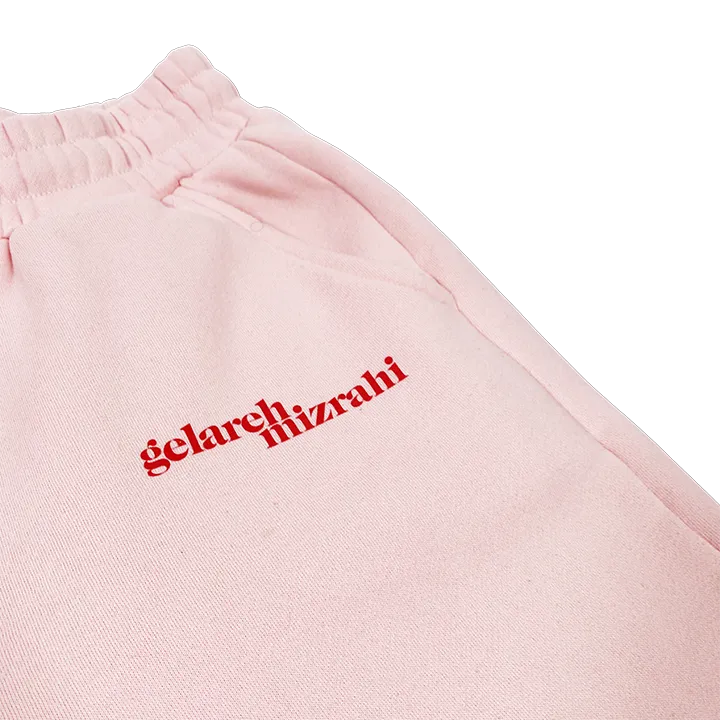 GELAREH MIZRAHI PINK LOGO SWEATPANTS