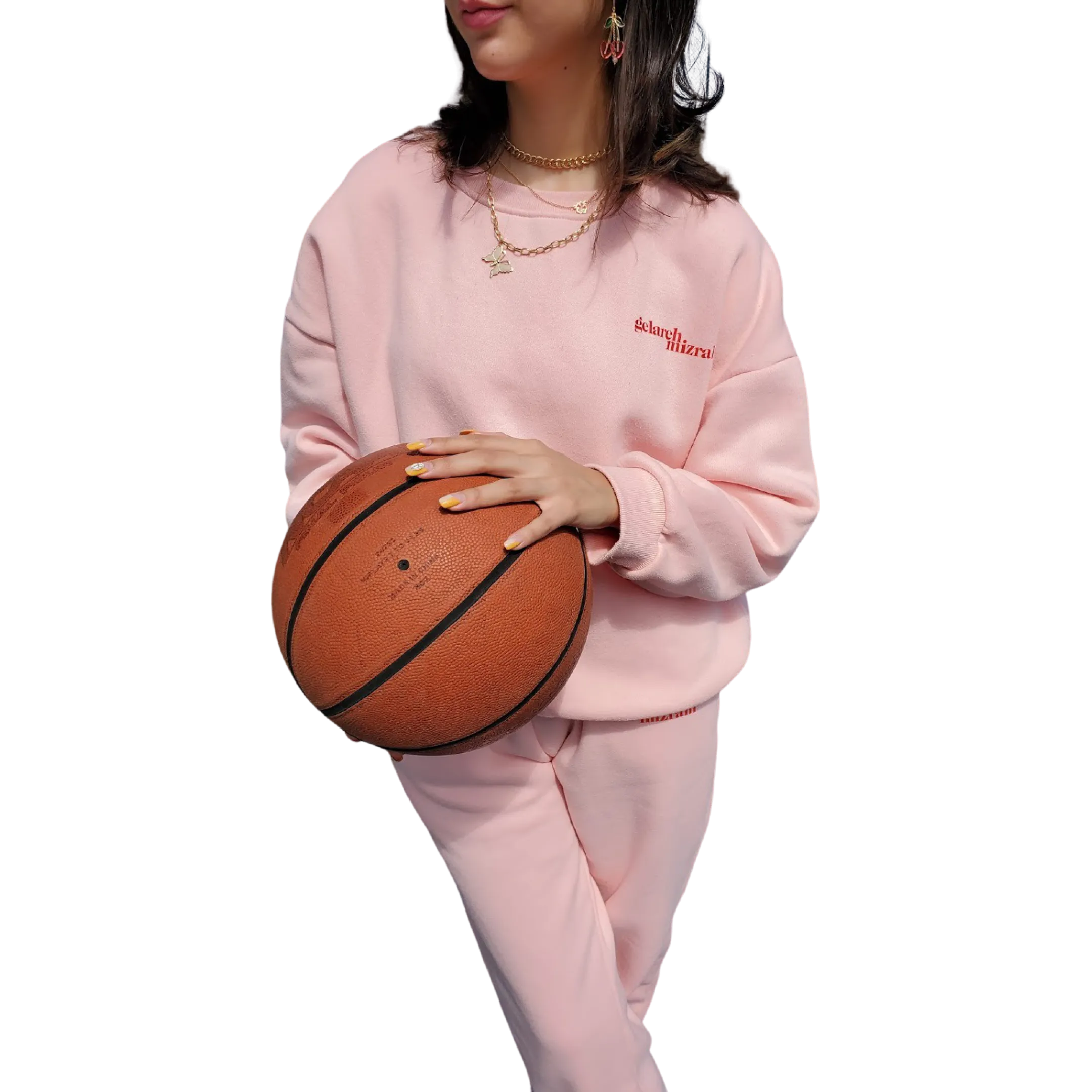 GELAREH MIZRAHI PINK LOGO SWEATPANTS