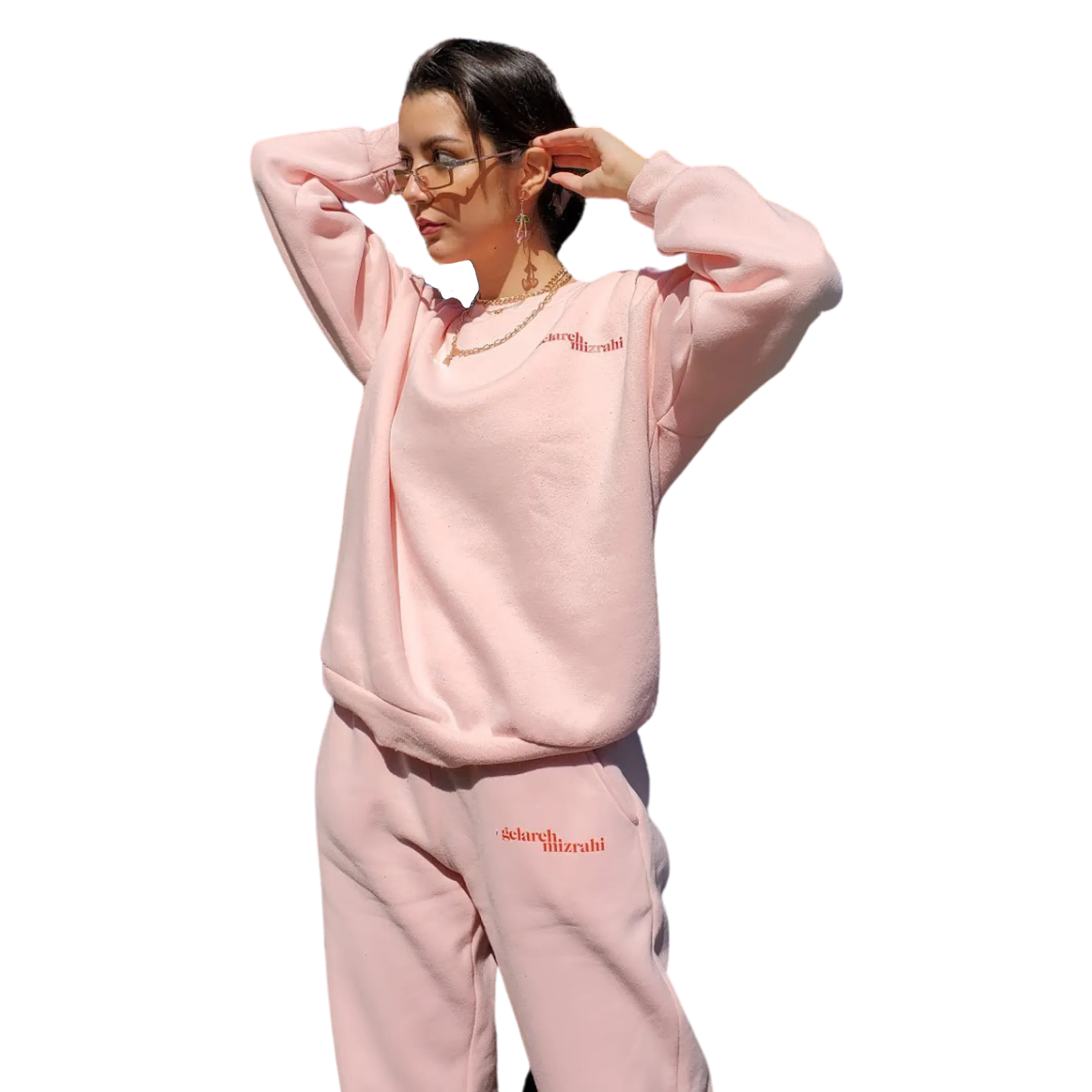 GELAREH MIZRAHI PINK LOGO SWEATPANTS