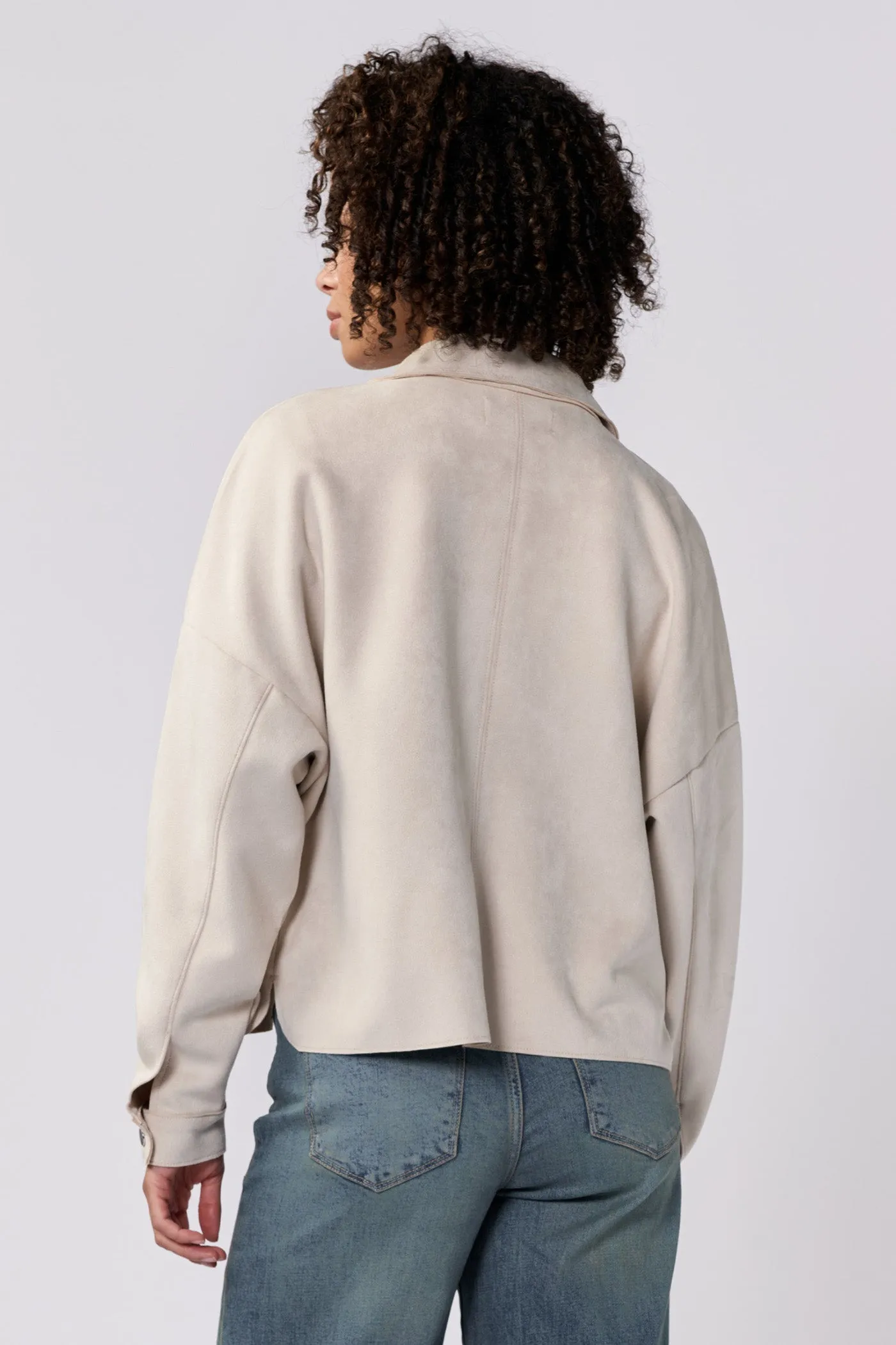 GINA CROPPED BOX JACKET OAT MILK