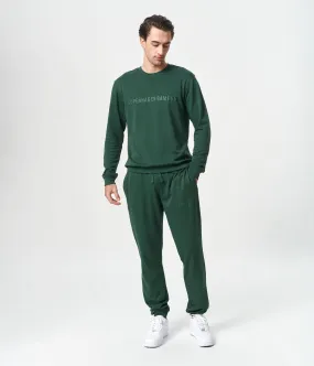 Green bamboo track suit with logo