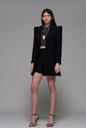 Long Blazer with Mini skirt and Crop Top