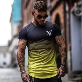Men's Fashion Street Casual Yellow T-shirt