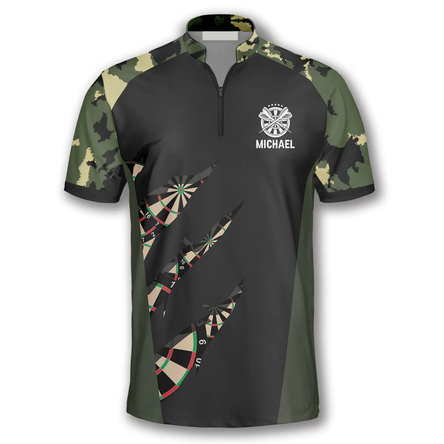 Military Print Custom Darts Jerseys for Men, Gift for Dart Lovers, Dart Team Jersey Shirt