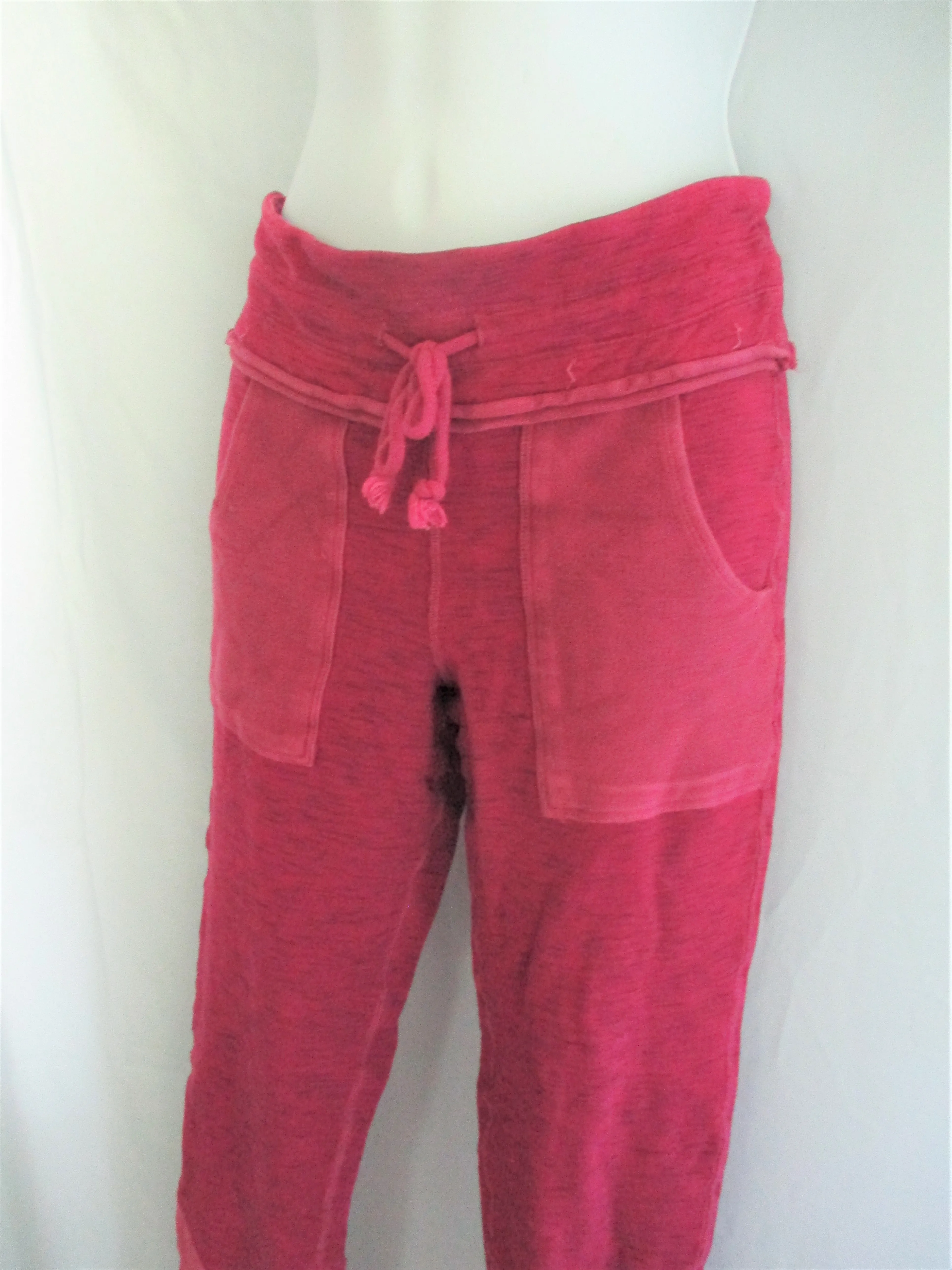 NEW Free People FP MOVEMENT KYOTO Drawstring Sweatpant Yoga Pant Athletic Lounge Jogger M Pockets RED