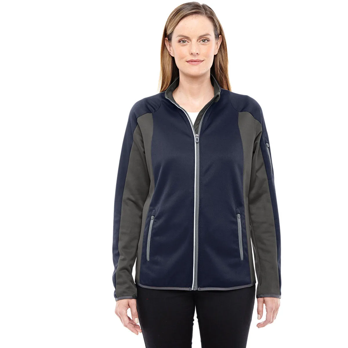 North End Women's Navy/Dark Graphite Interactive Performance Fleece Jacket