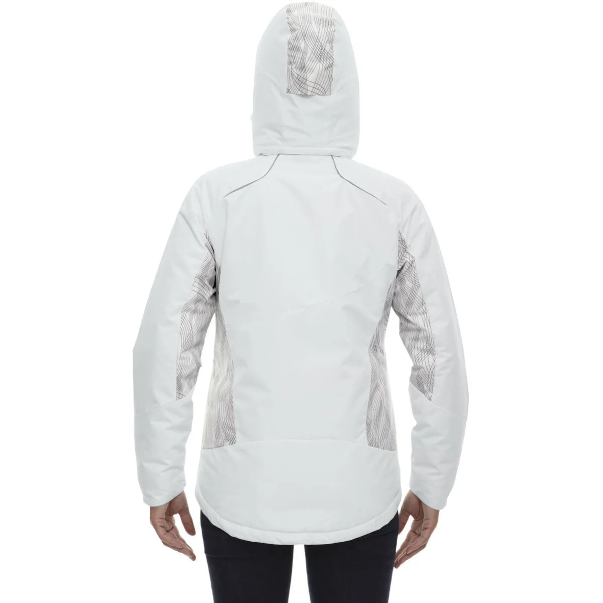 North End Women's Winter White Linear Insulated Jacket with Print