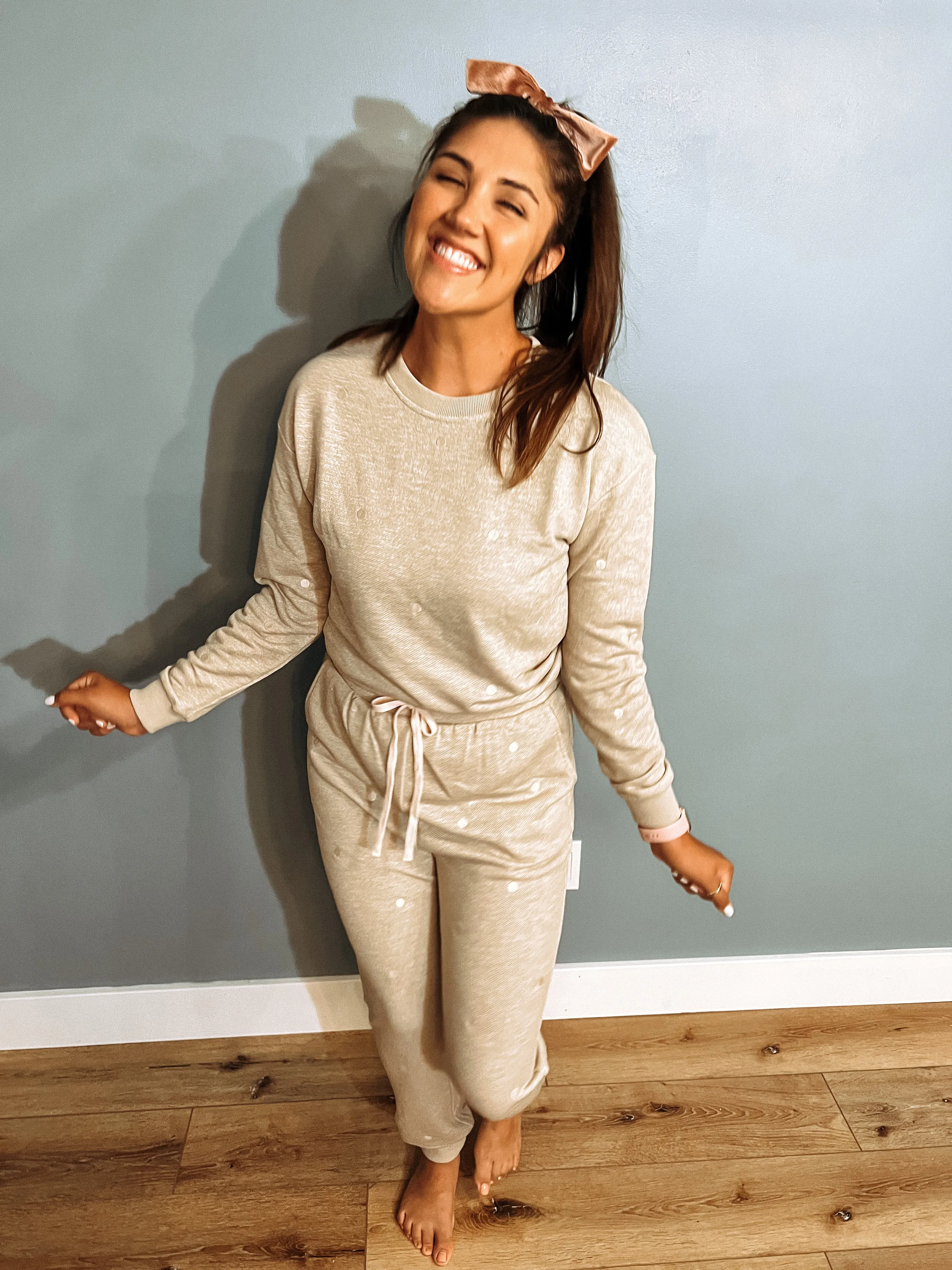 Oatmeal Dotted Pullover