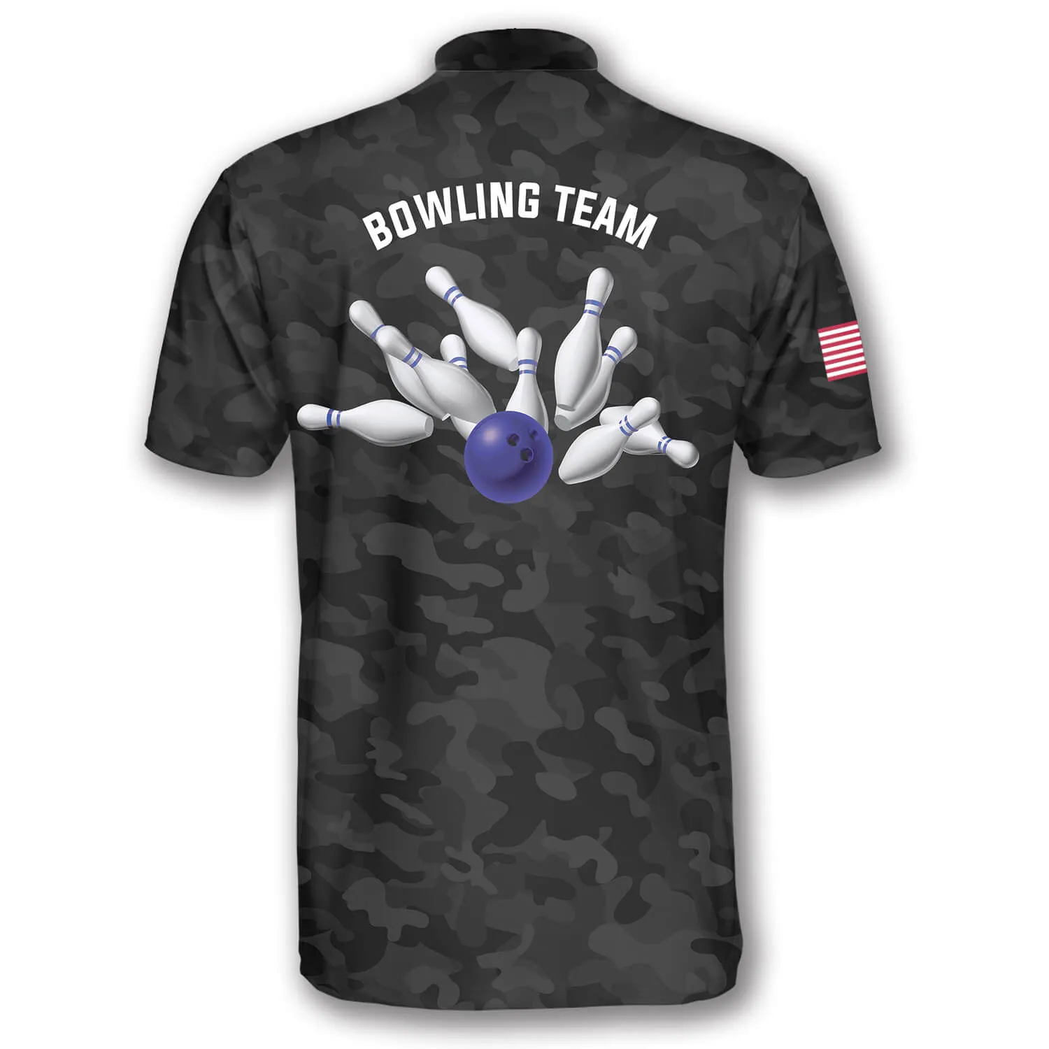 Patriots Black Camo Custom Bowling Jerseys for Men, Bowling In My Heart Jersey Shirt