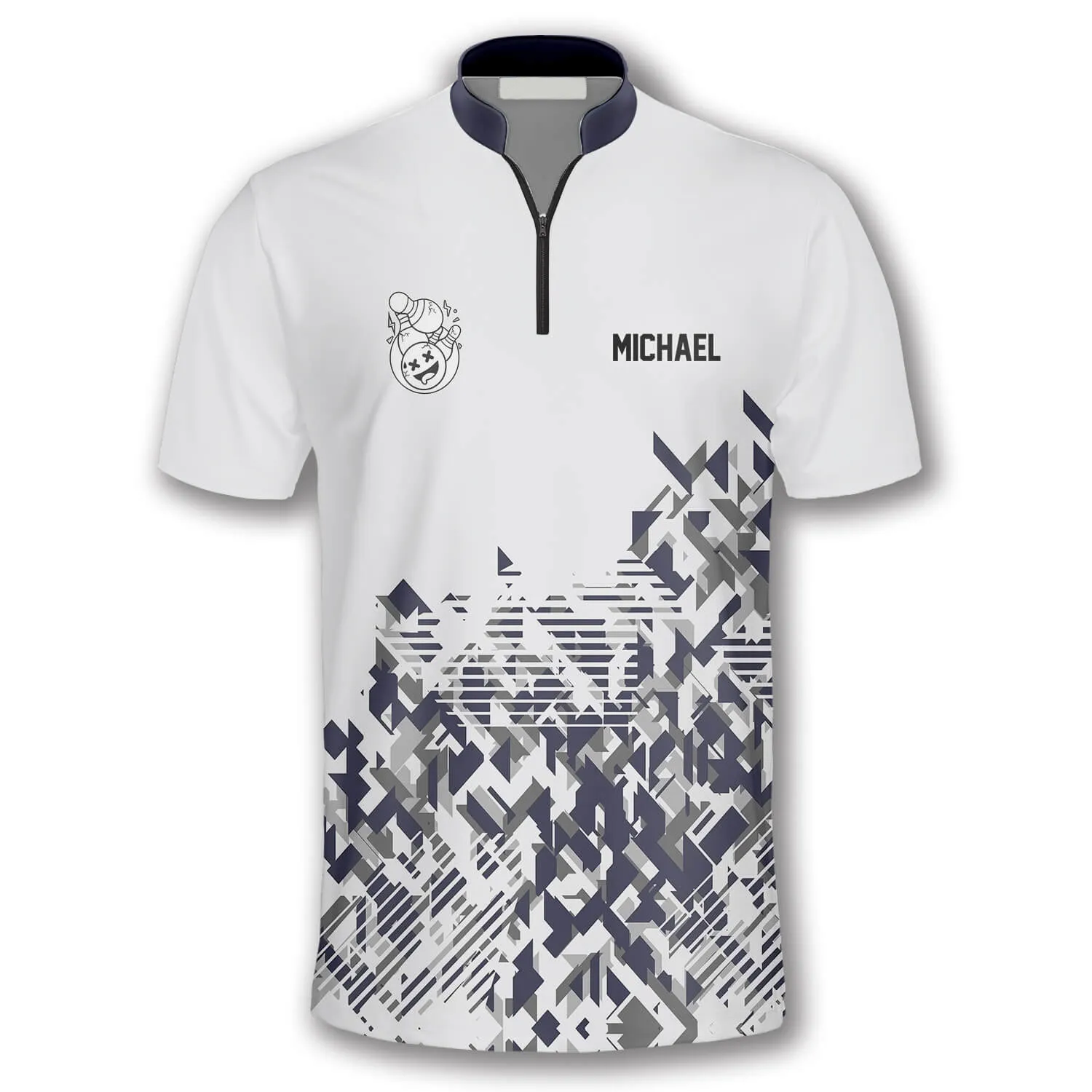 Personalized Name Funny Grey Abstract Custom Bowling Jerseys for Men, Best Shirt for Team Bowling