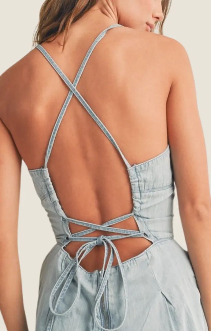 Skye Light Denim Romper