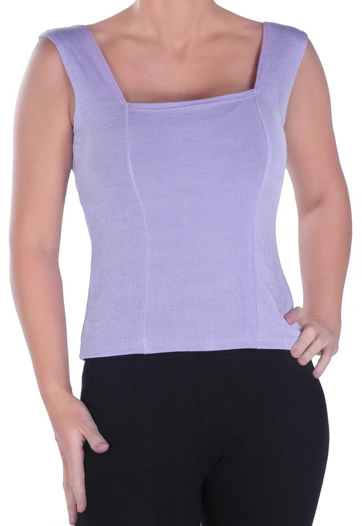 Sleeveless Square Neck Tunic Top