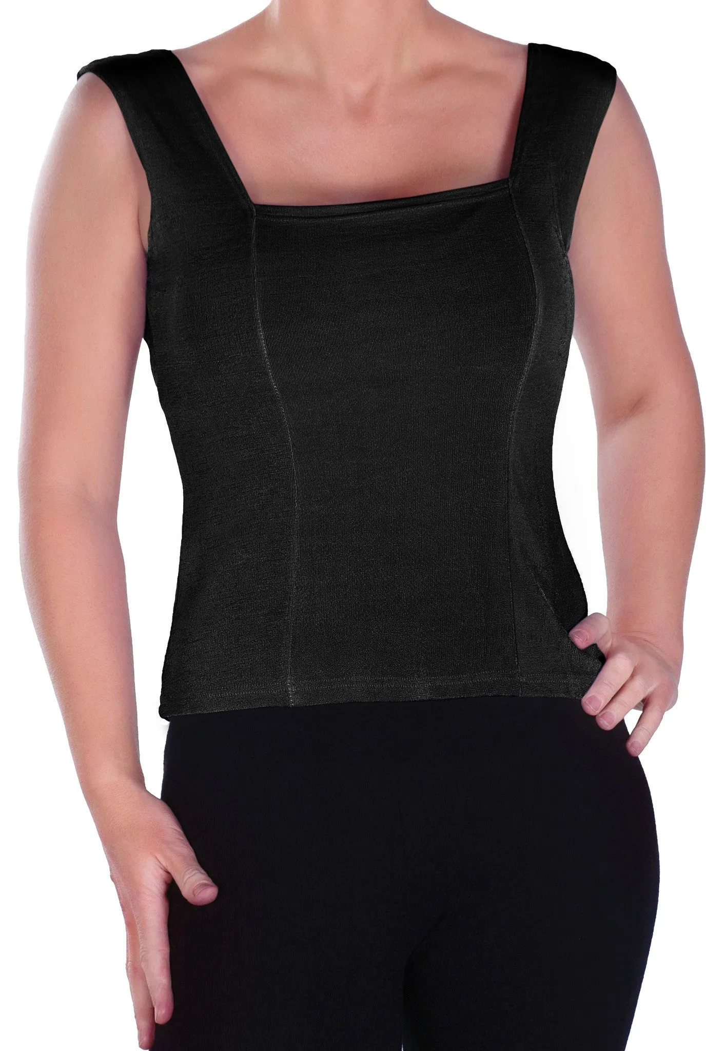 Sleeveless Square Neck Tunic Top