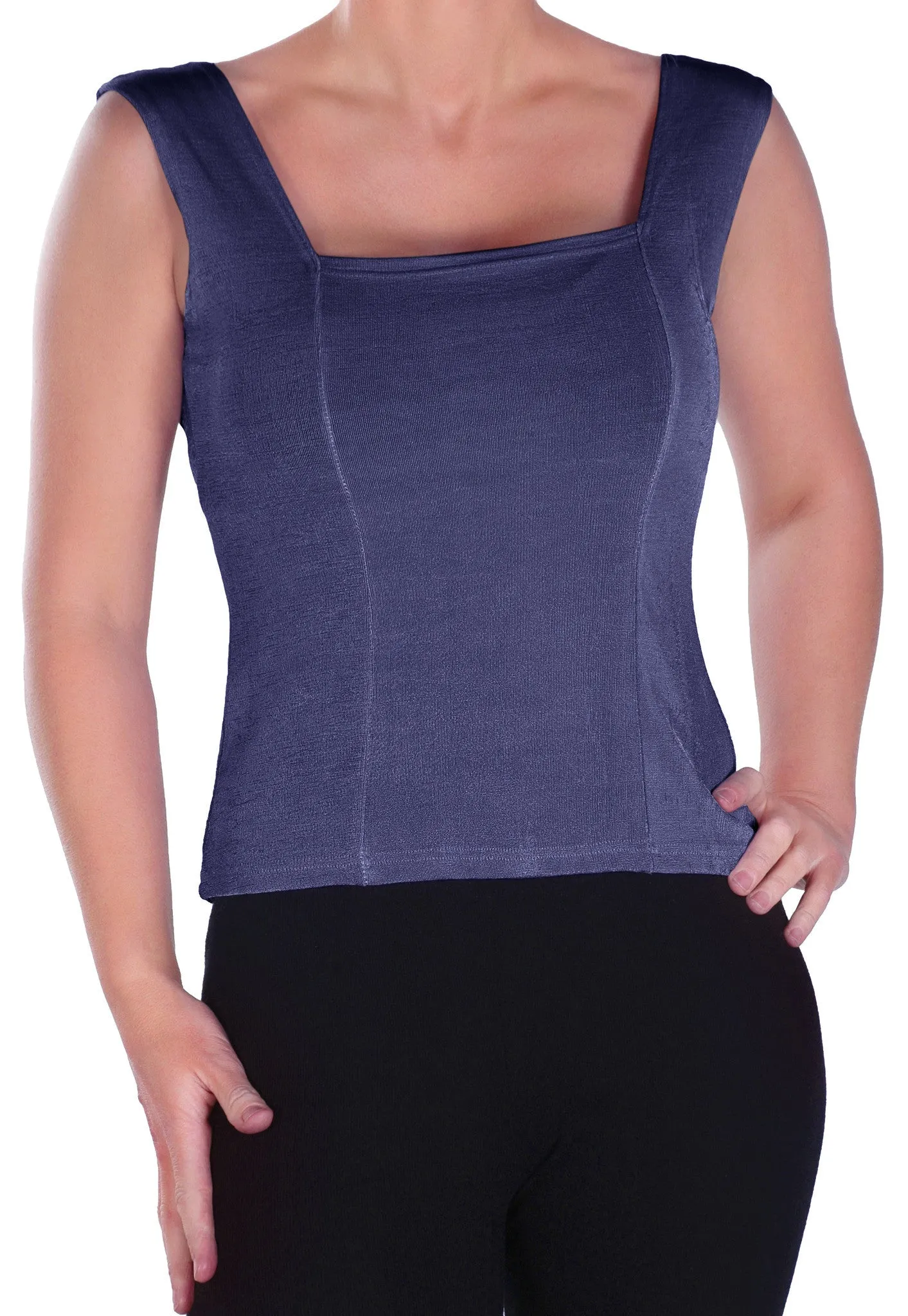 Sleeveless Square Neck Tunic Top