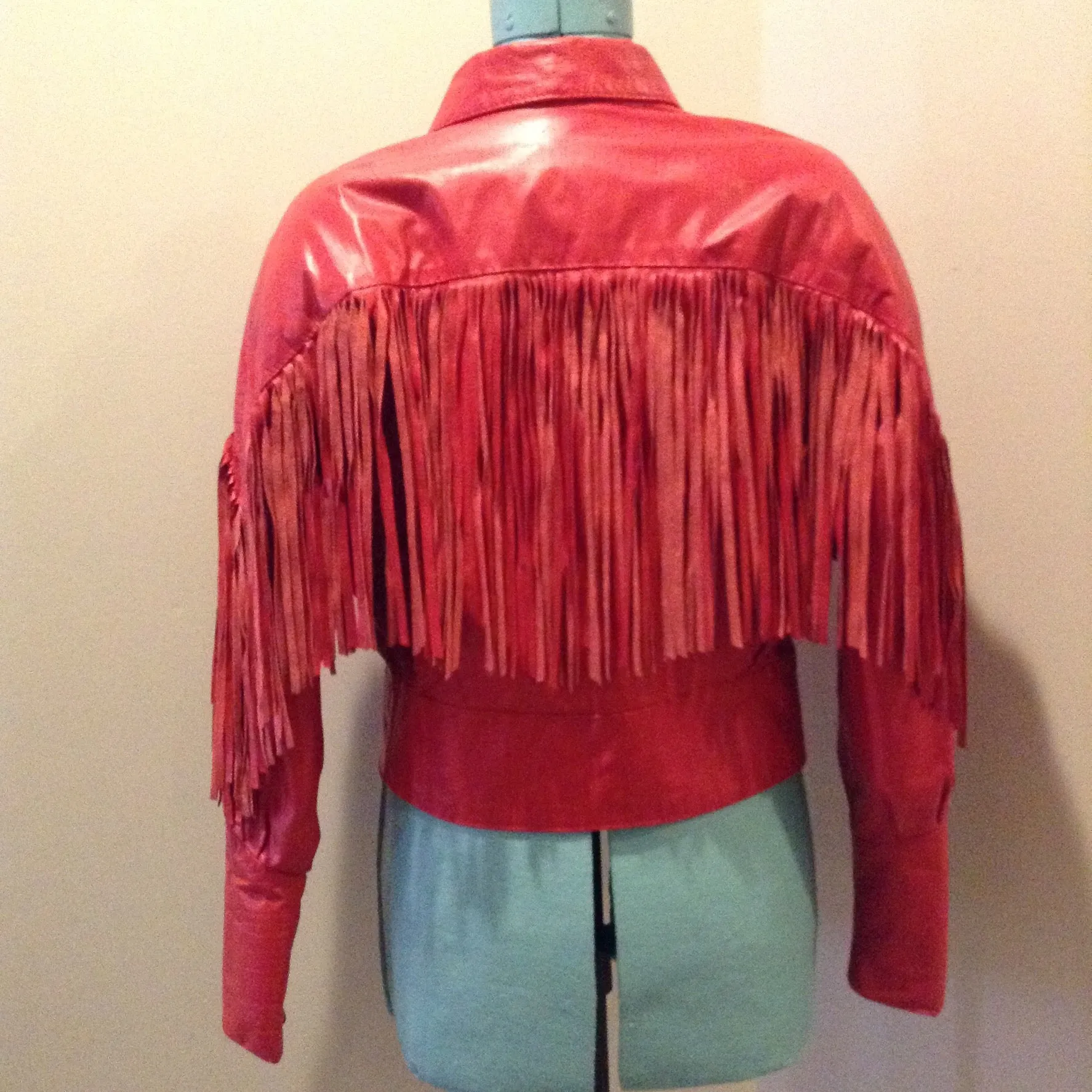 Vintage The Leather Ranch Red Fringe Leather Jacket, Made in Canada, SOLD