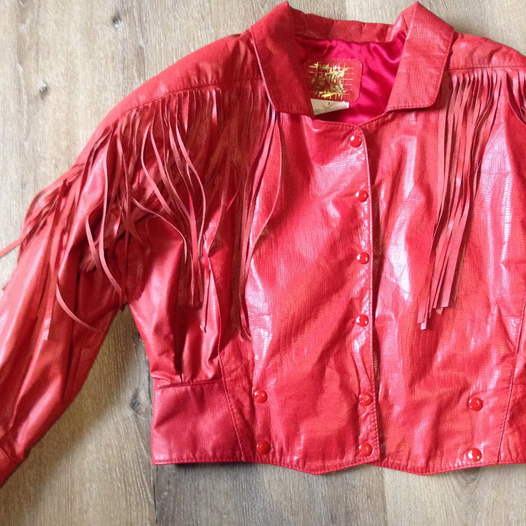 Vintage The Leather Ranch Red Fringe Leather Jacket, Made in Canada, SOLD
