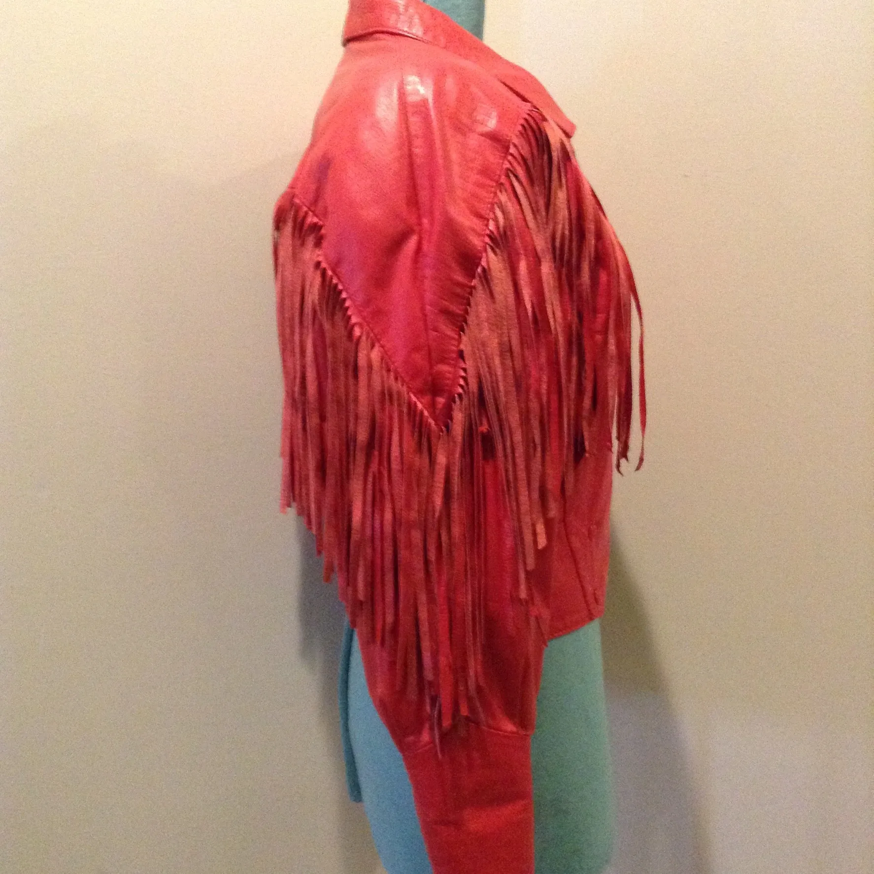 Vintage The Leather Ranch Red Fringe Leather Jacket, Made in Canada, SOLD