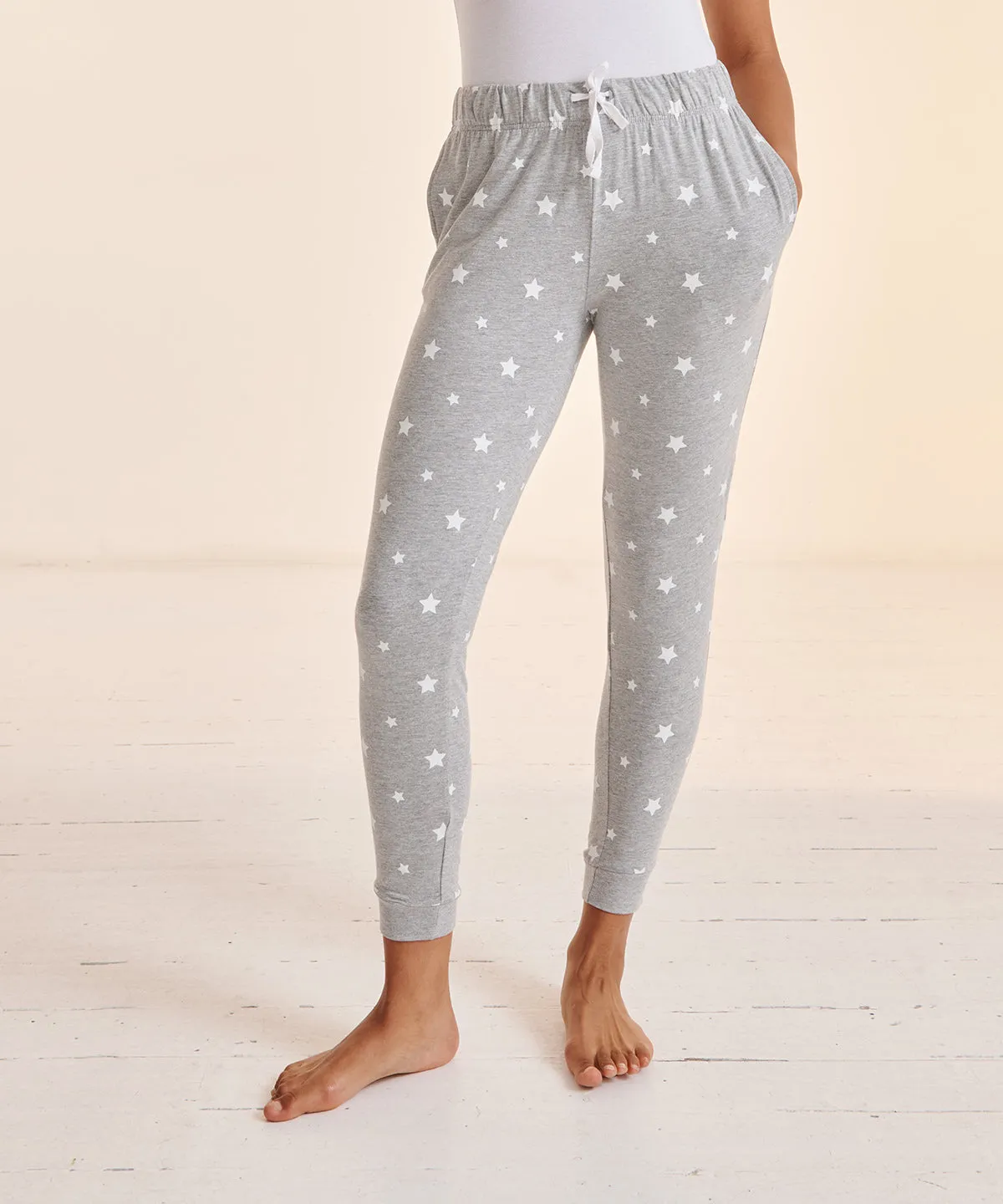 Womens cuffed lounge pants | Navy/White Stars