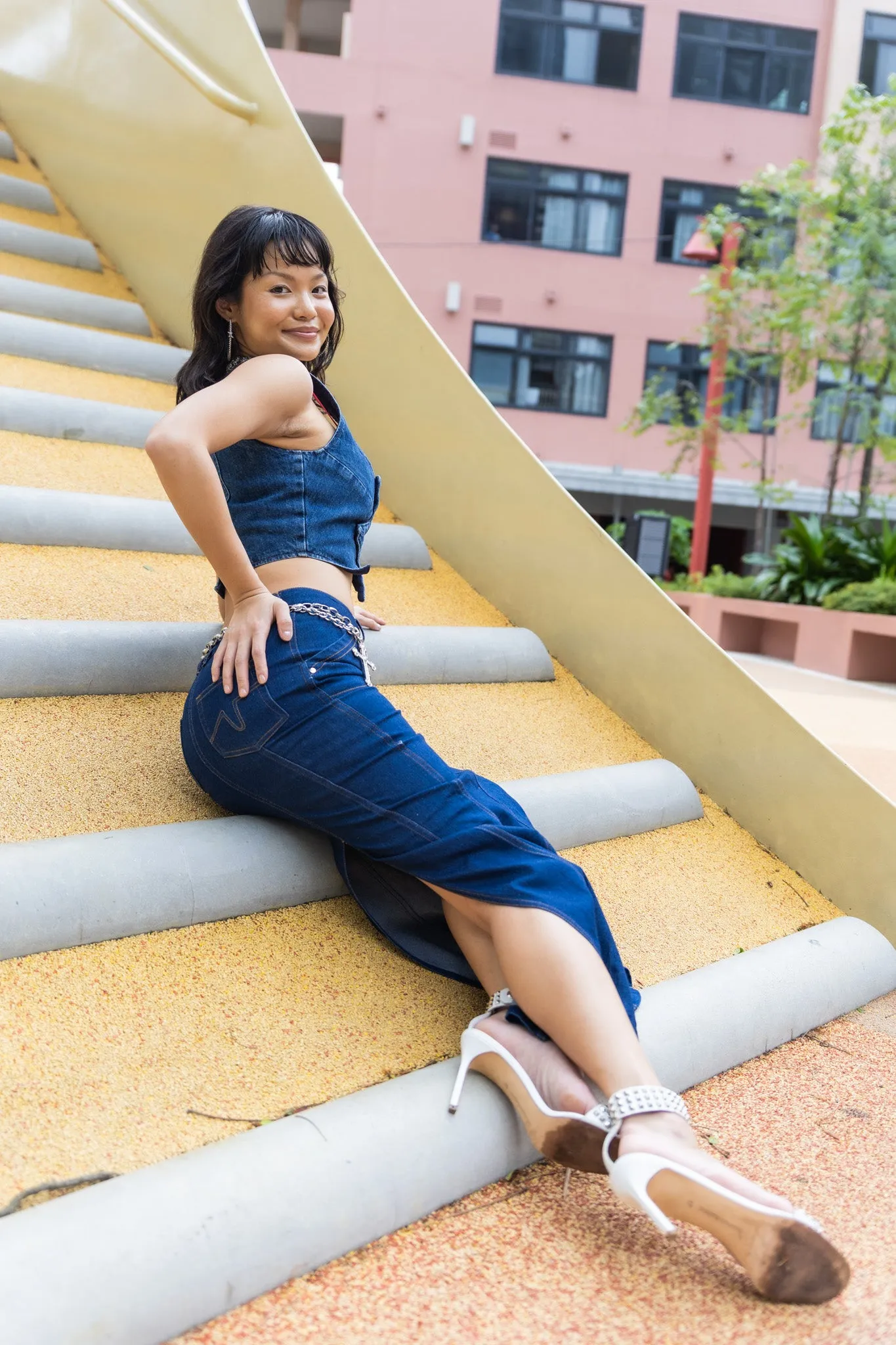 Y2K Denim Pencil Skirt
