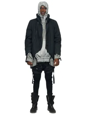 ZIPPER RIPPED SPINE PADDED COAT - DYED